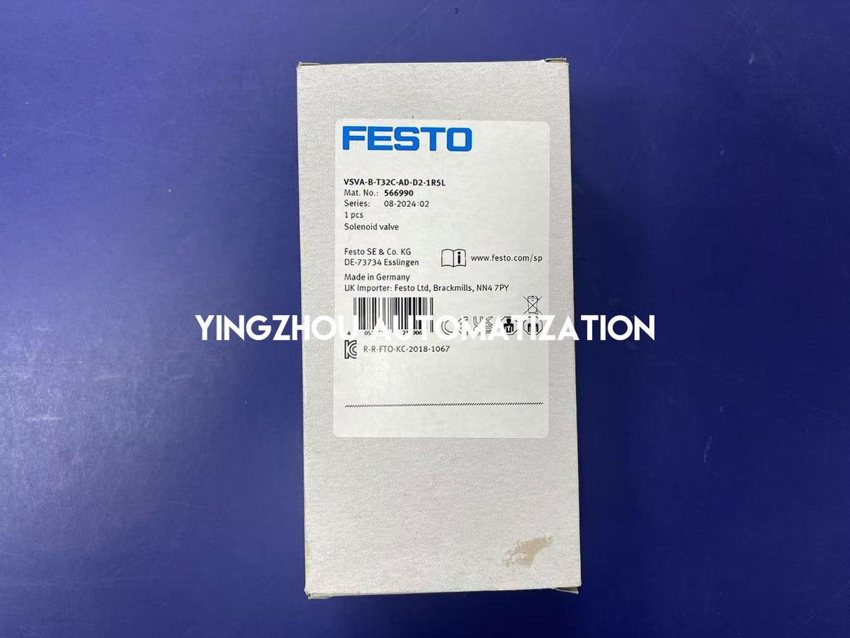 Festo 566990 VSVA-B-T32C-AD-D2-1R5L Solenoid Valve | ISO 15407-1 Size 02 | 2x 3/2-Way NC-vezhoo