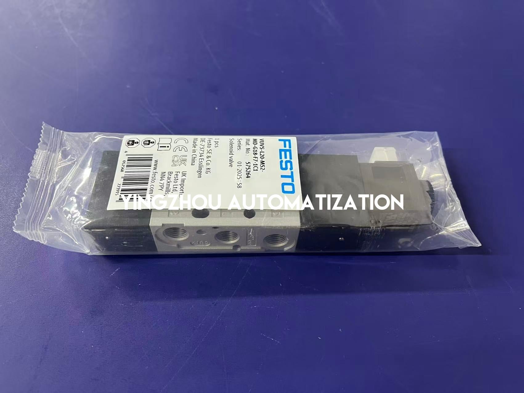 Festo 575264 VUVS-L20-M52-MD-G18-F7-1C1 Solenoid Valve | 5/2-Way | Monostable | G1/8"-vezhoo