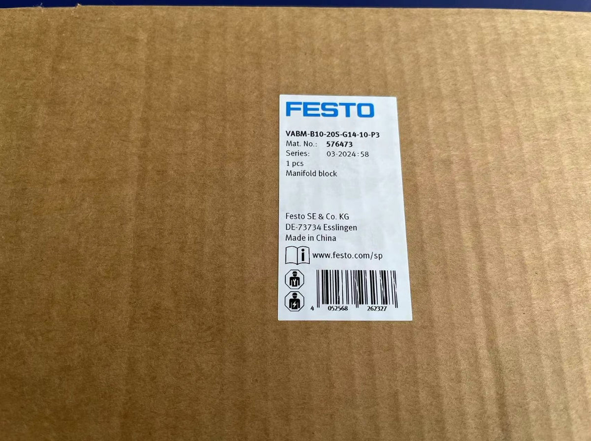 Festo 576473 VABM-B10-20S-G14-10-P3 Manifold Block | 10 Valve Stations | Side-Ported | G1/4"-vezhoo