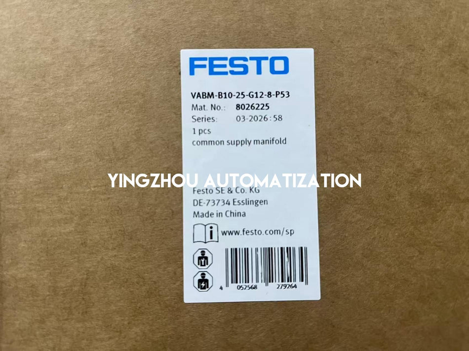 Festo 8026225 VABM-B10-25-G12-8-P53 Manifold Block | Pneumatic | 8-Station-vezhoo