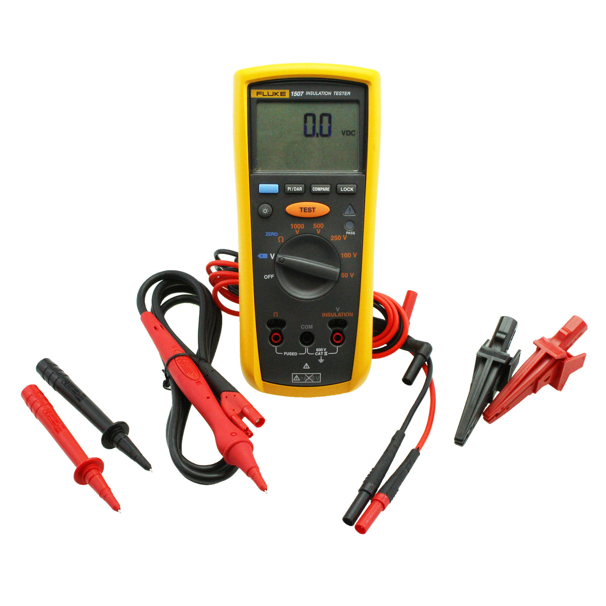 Fluke 1507 Digital Insulation Resistance Tester - 50V to 1000V, PI/DAR Calculations-vezhoo