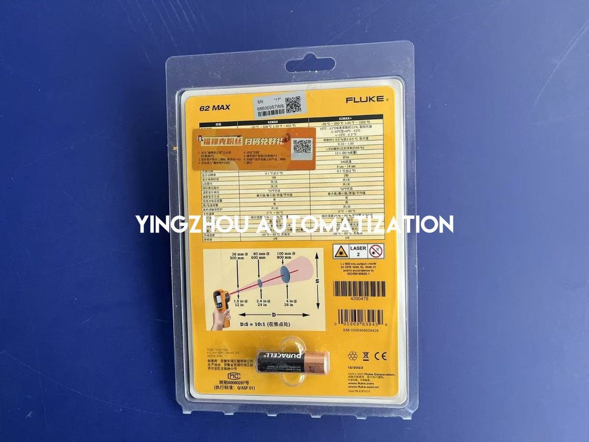 Fluke 62 MAX Infrared Thermometer - IP54 Rated, 10:1 Distance-to-Spot, 3m Drop Tested-vezhoo