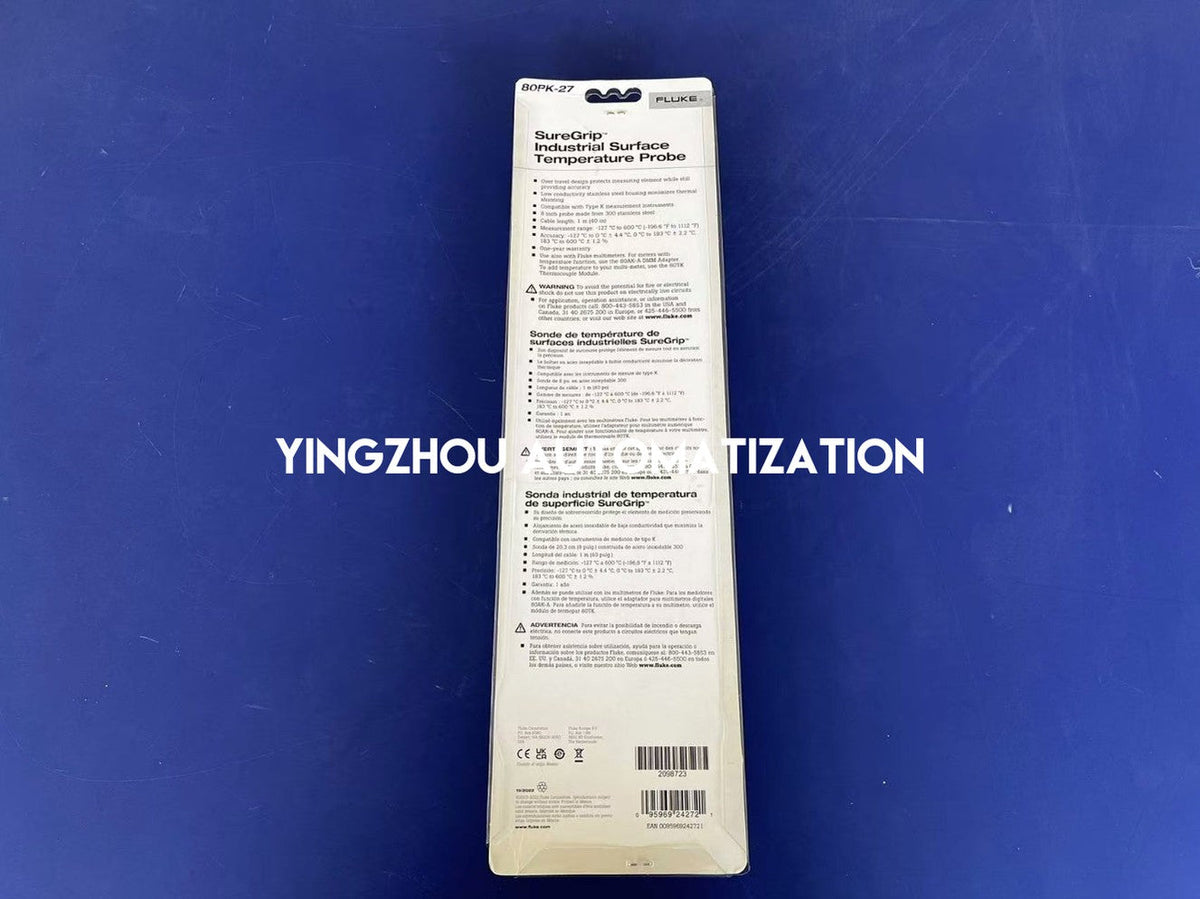 Fluke 80PK-27 SureGrip Industrial Surface Temperature Probe - Type-K, -127°C to 600°C-vezhoo
