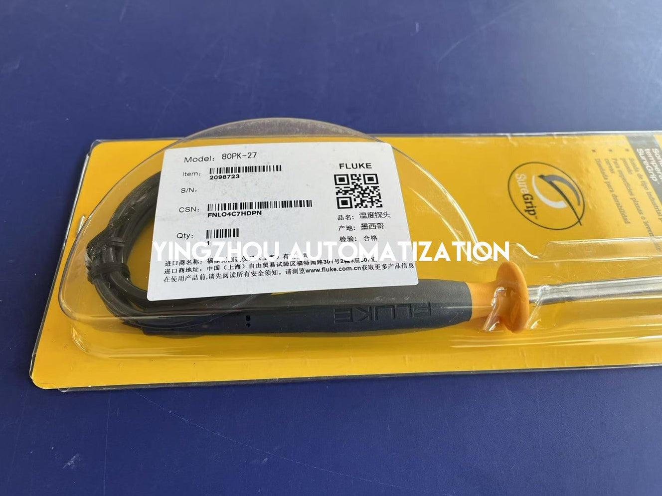 Fluke 80PK-27 SureGrip Industrial Surface Temperature Probe - Type-K, -127°C to 600°C-vezhoo