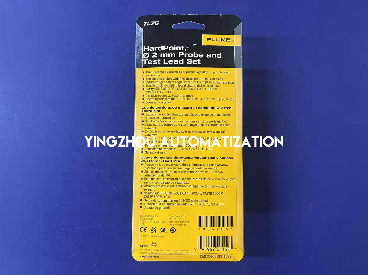 Fluke TL75 Hard Point Test Lead Set - 48" PVC Insulated Probes, CAT IV 600V-vezhoo