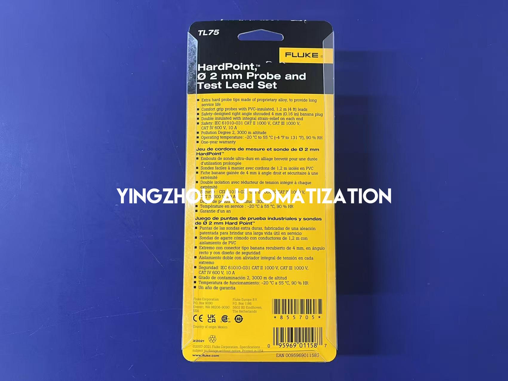 Fluke TL75 Hard Point Test Lead Set - 48" PVC Insulated Probes, CAT IV 600V-vezhoo