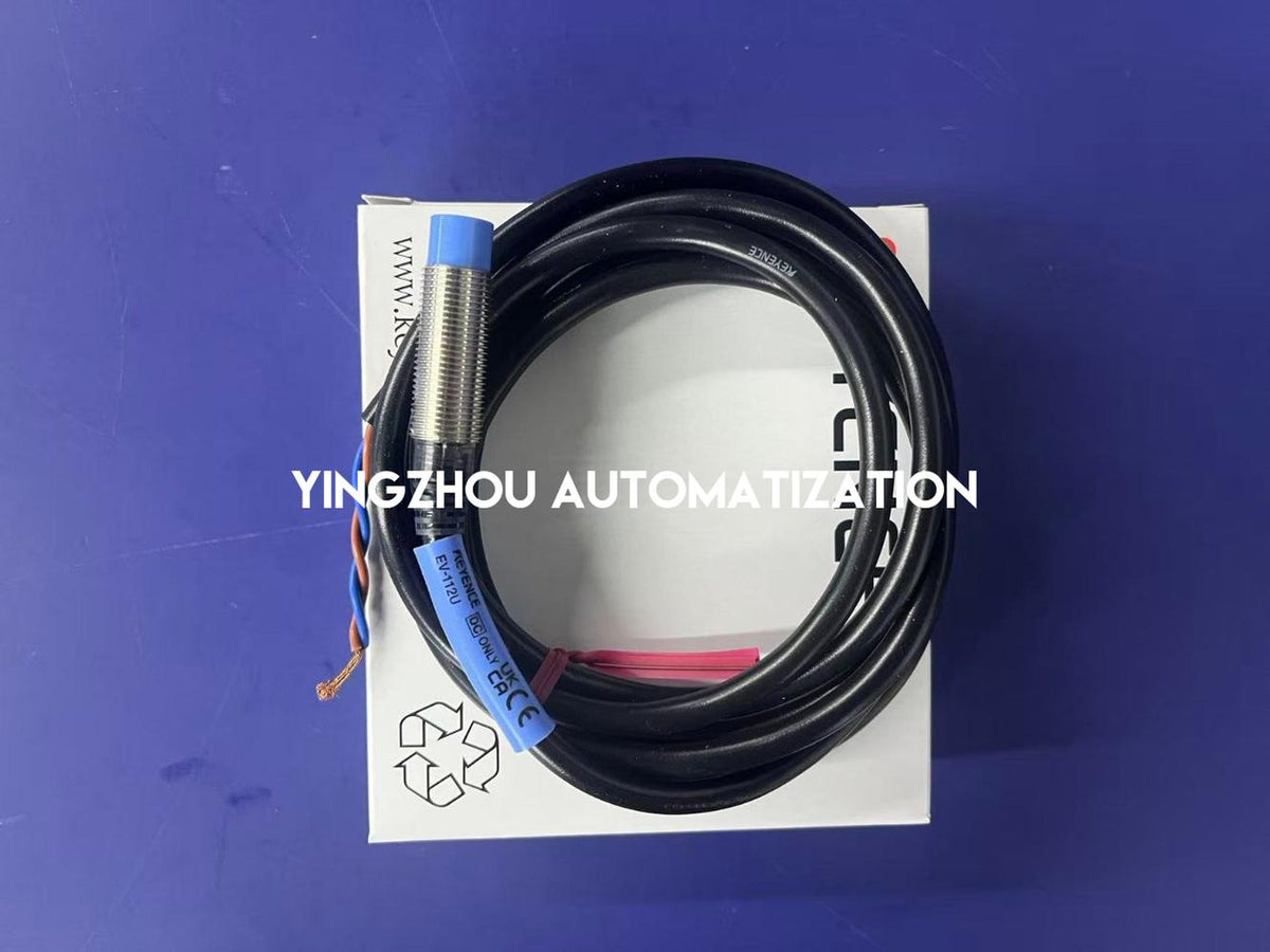 Keyence EV-112U Inductive Proximity Sensor - M12, Unshielded, 8mm Detection, 2m Cable-vezhoo