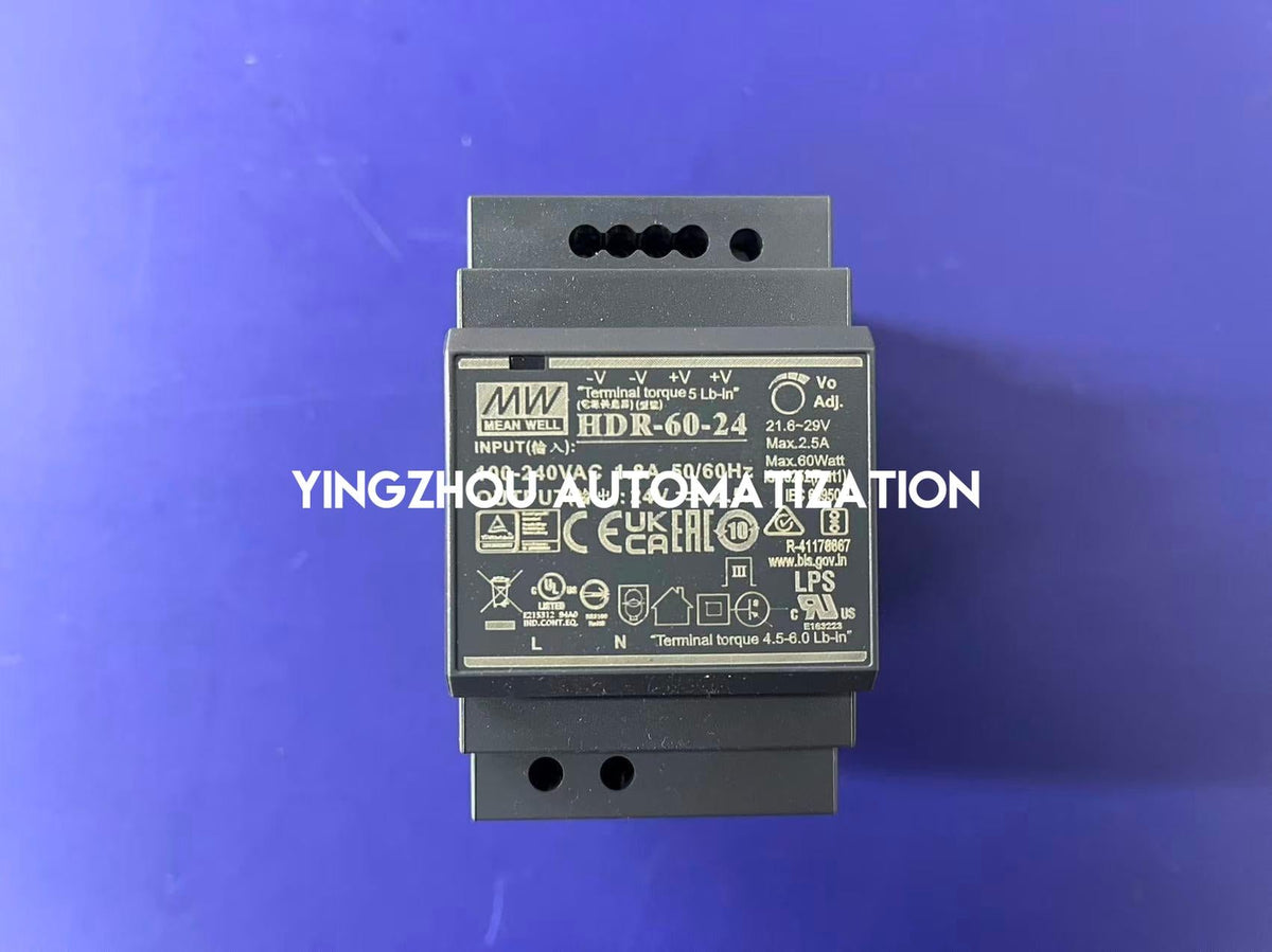 MEAN WELL HDR-60-24 DIN Rail Power Supply - 60W, 24V DC, 2.5A, Ultra Slim-vezhoo