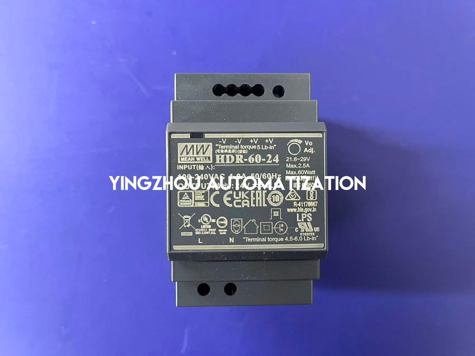 MEAN WELL HDR-60-24 DIN Rail Power Supply - 60W, 24V DC, 2.5A, Ultra Slim-vezhoo