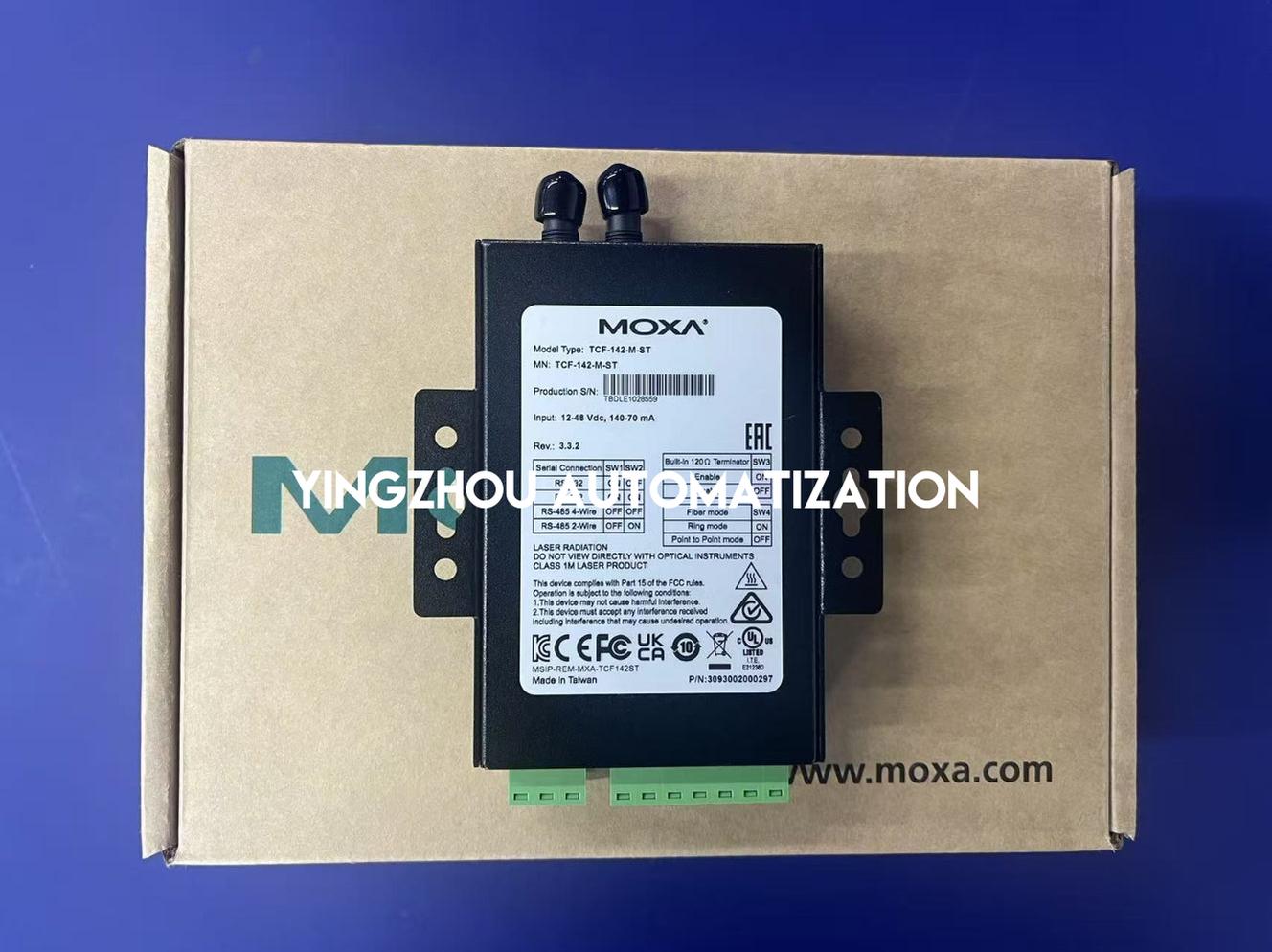 Moxa TCF-142-M-ST Industrial Serial-to-Fiber Converter - Multi-Mode, ST Connector-vezhoo