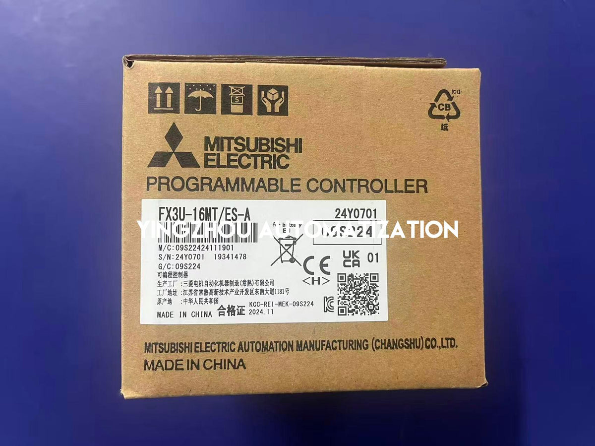 Mitsubishi FX3U-16MT/ES-A PLC Base Unit | 16 I/O (8 DI, 8 DO Transistor) | 100-240VAC Power | Brand New Original Genuine-vezhoo