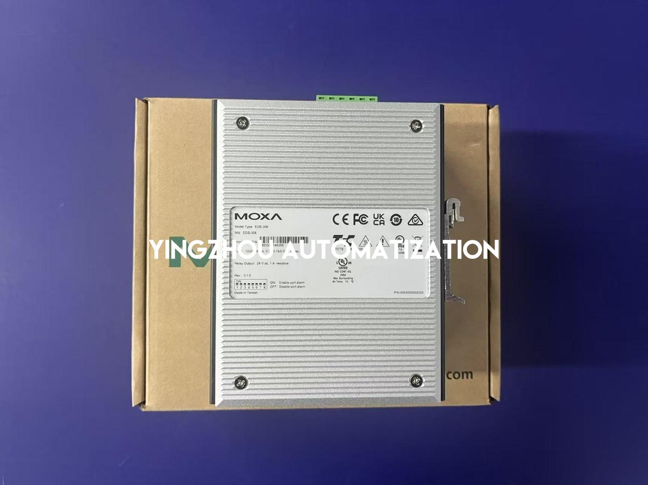 Moxa EDS-308 Industrial Unmanaged Ethernet Switch - 8 Ports, 10/100BaseT(X)-vezhoo