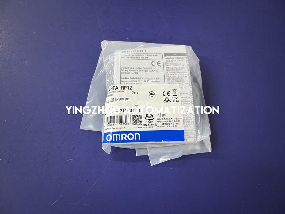 Omron E3FA-RP12 Retro-reflective Photoelectric Sensor | M18 Plastic, 4m Range, PNP, M12 Connector-vezhoo