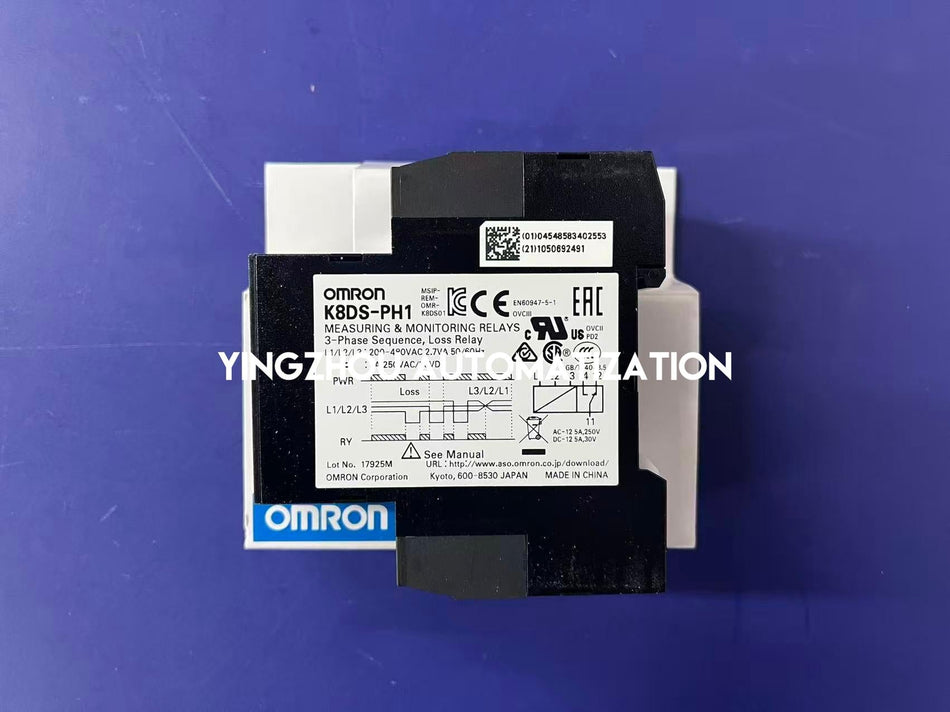 Omron K8DS-PH1 3-Phase Monitoring Relay | Phase Loss & Phase Sequence Protection, 200-480V AC-vezhoo