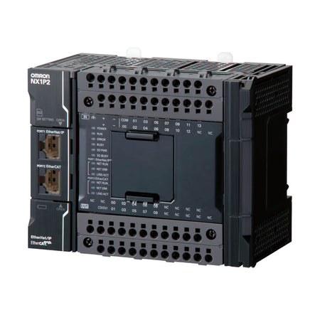 Omron NX1P2-9024DT Sysmac PLC | 24 I/O, 24V DC, Transistor (NPN), Built-in EtherNet/IP & EtherCAT-vezhoo
