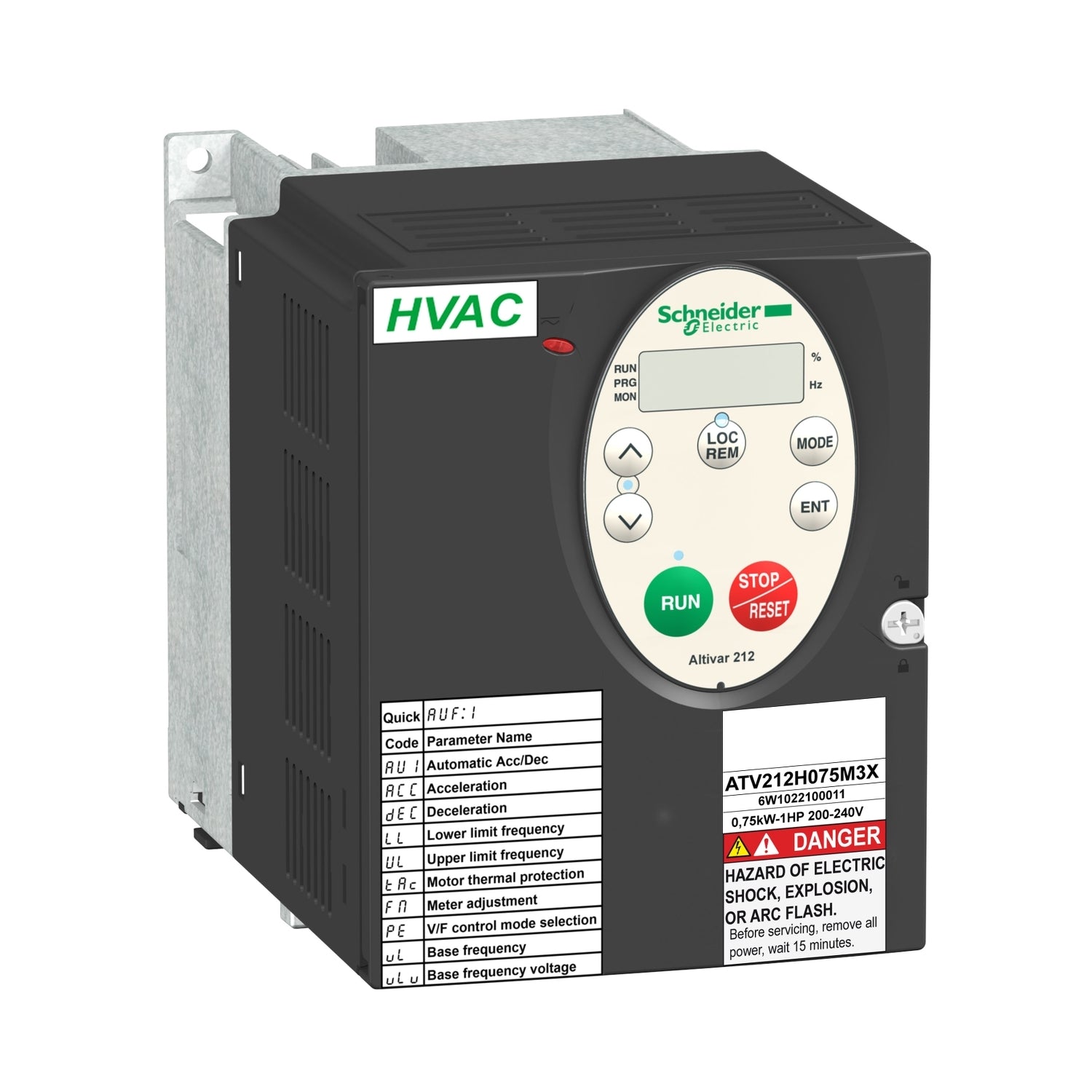 Schneider ATV212H075N4 Altivar 212 VFD | 0.75kW / 1HP | 380-480V | 3-Phase HVAC Drive-vezhoo