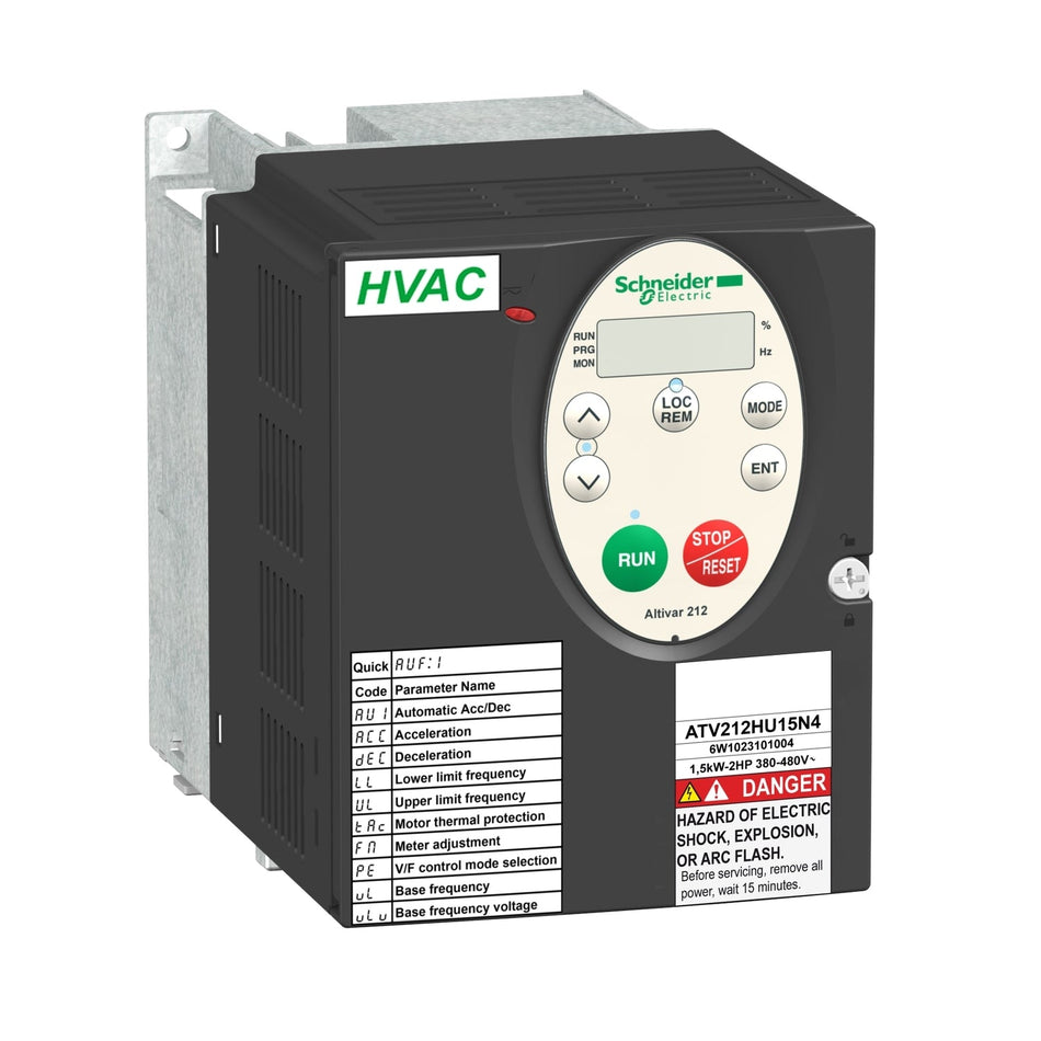 Schneider ATV212HU15N4 Altivar 212 VFD | 1.5kW / 2HP | 380-480V | 3-Phase HVAC Drive-vezhoo