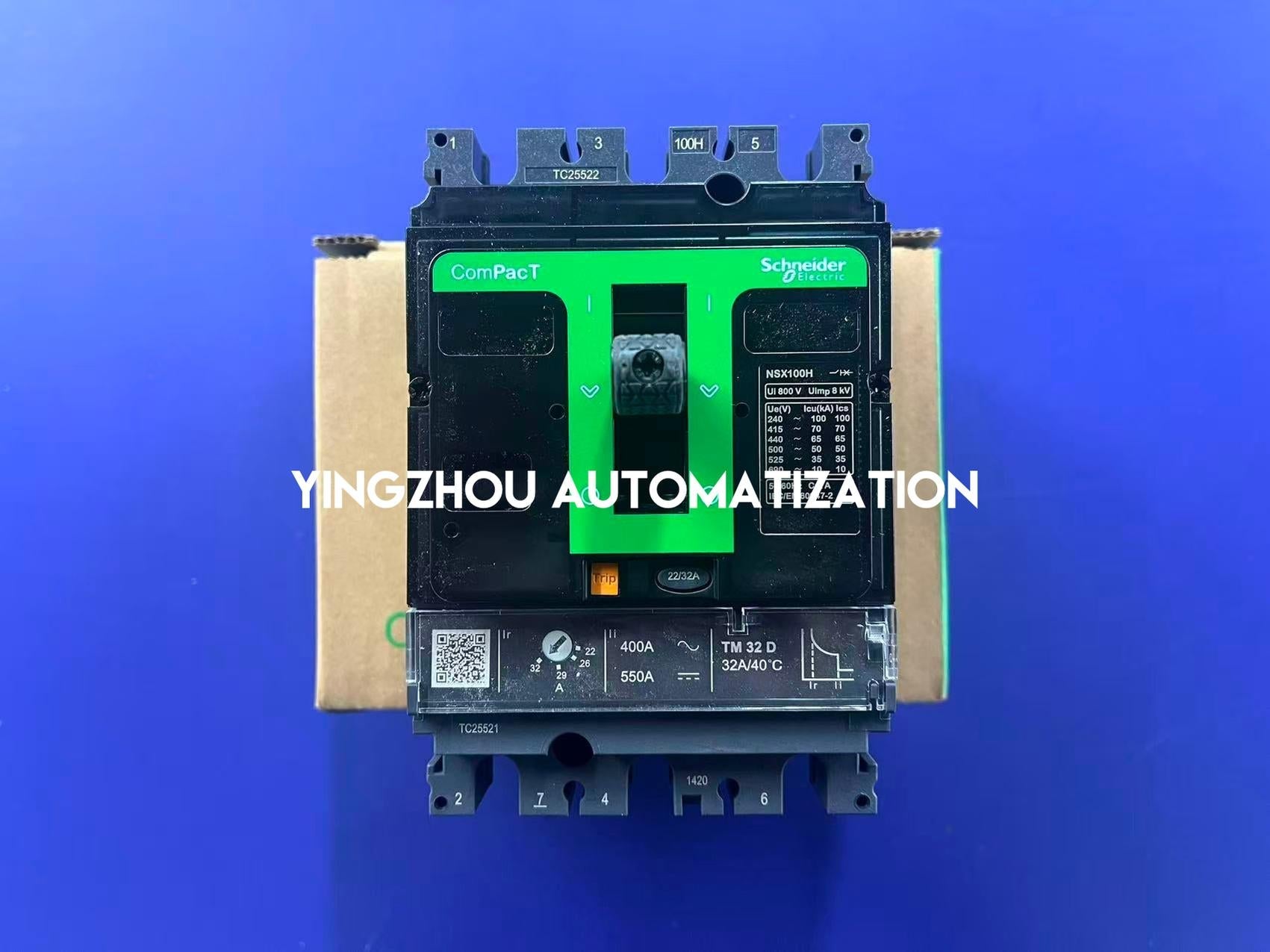 Schneider C10H3TM032 ComPacT NSX100H MCCB | 32A | 3-Pole 3D | 70kA | Thermal-Magnetic-vezhoo