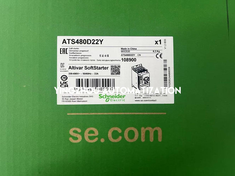 Schneider Electric ATS480D22Y Altistart 480 Soft Starter | 22A, 208-690V AC, High-Performance Motor Control-vezhoo