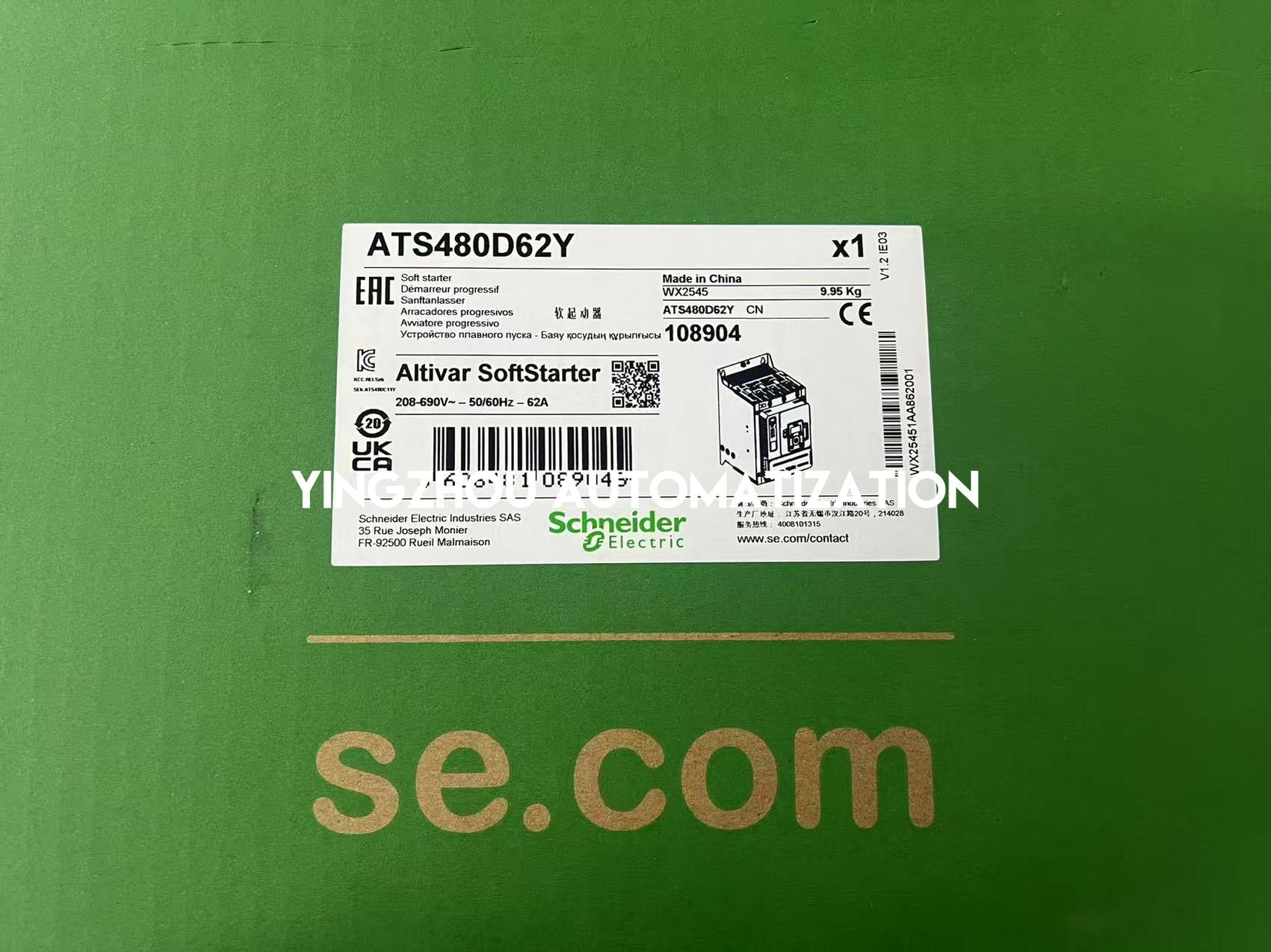 Schneider Electric ATS480D62Y Altistart 480 Soft Starter | 62A, 208-690V AC, High-Performance Motor Control-vezhoo