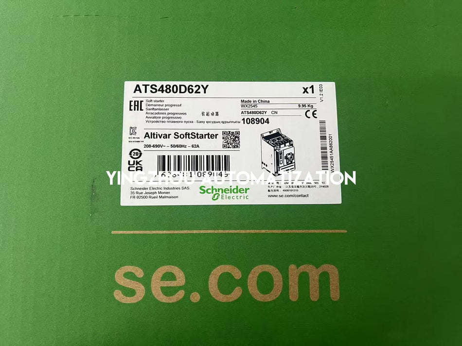 Schneider Electric ATS480D62Y Altistart 480 Soft Starter | 62A, 208-690V AC, High-Performance Motor Control-vezhoo