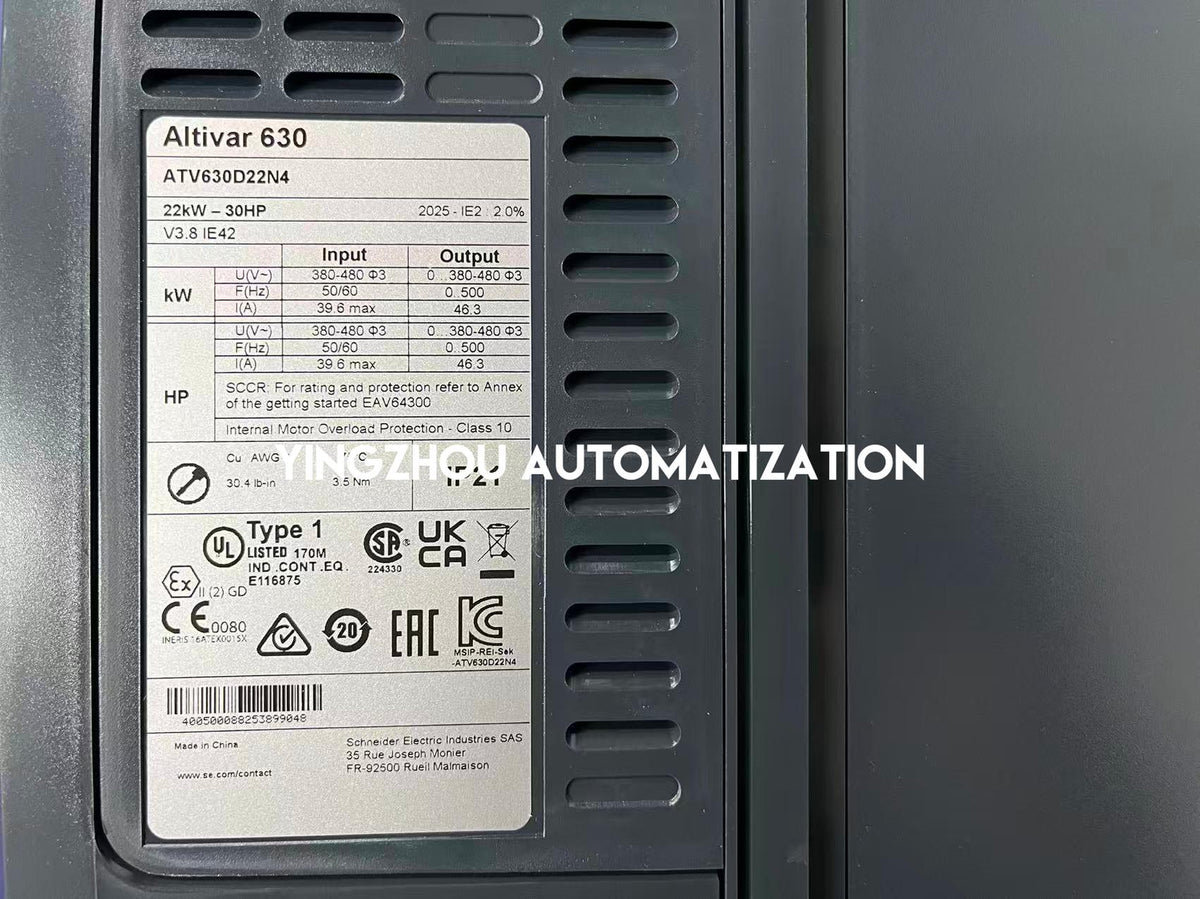 Schneider Electric ATV630D22N4 Altivar Process 630 VFD - 22kW (30HP) 380-480V 3-Ph | Brand New Original Sealed-vezhoo