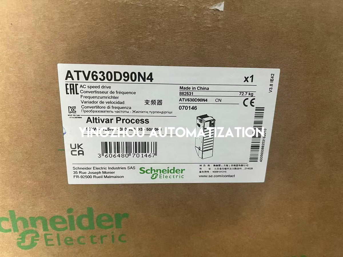 Schneider Electric ATV630D90N4 Altivar Process VFD | 90kW, 125HP, 380-480V, 3-Phase Variable Speed Drive-vezhoo