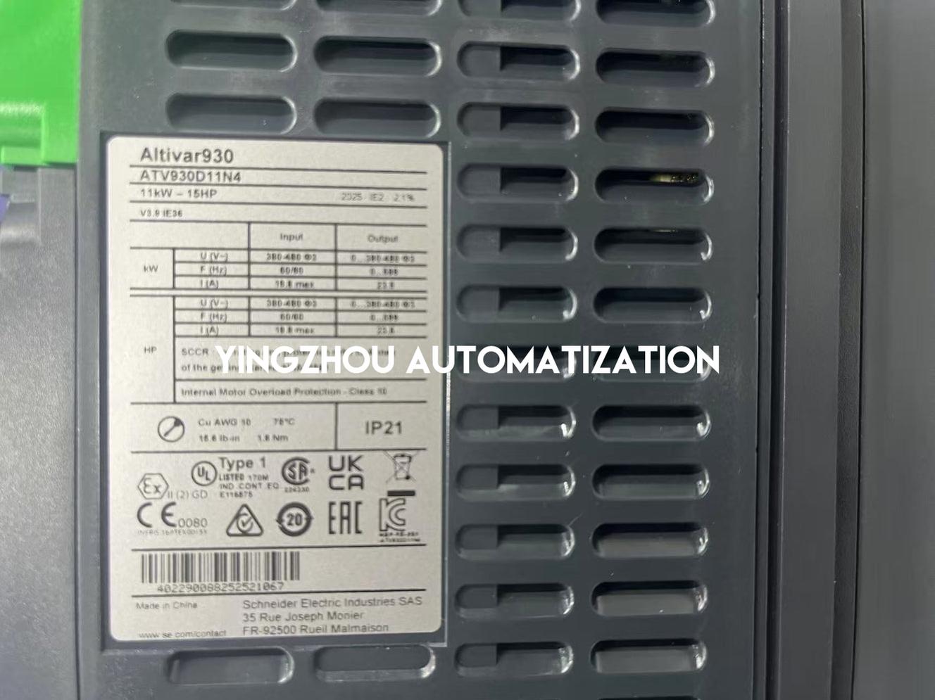 Schneider Electric ATV930D11N4 Altivar Process 930 VFD - 11kW (15HP) 380-480V 3-Ph High-Torque | Brand New Original Sealed-vezhoo