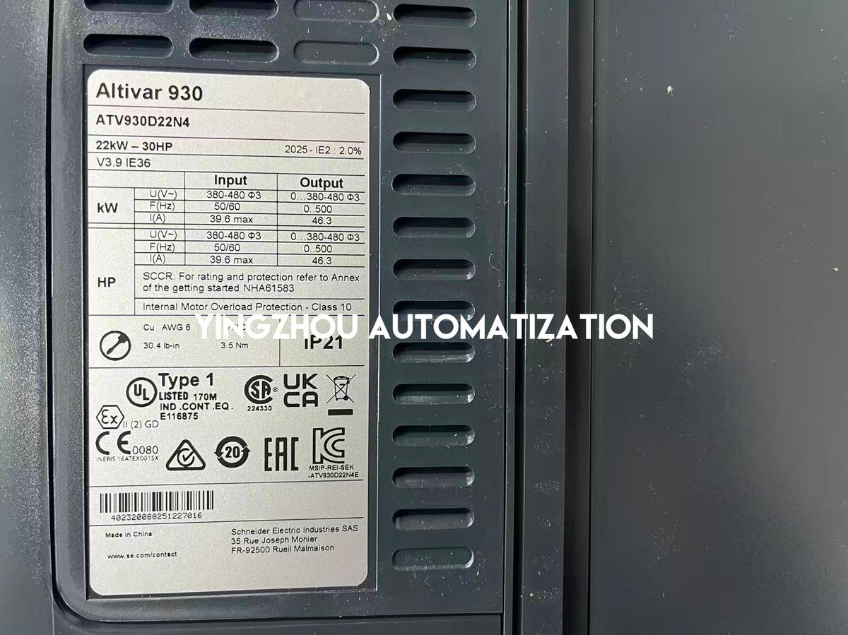 Schneider Electric ATV930D22N4 Altivar Process 930 VFD - 22kW (30HP) 380-480V 3-Ph High-Torque | Brand New Original Sealed-vezhoo