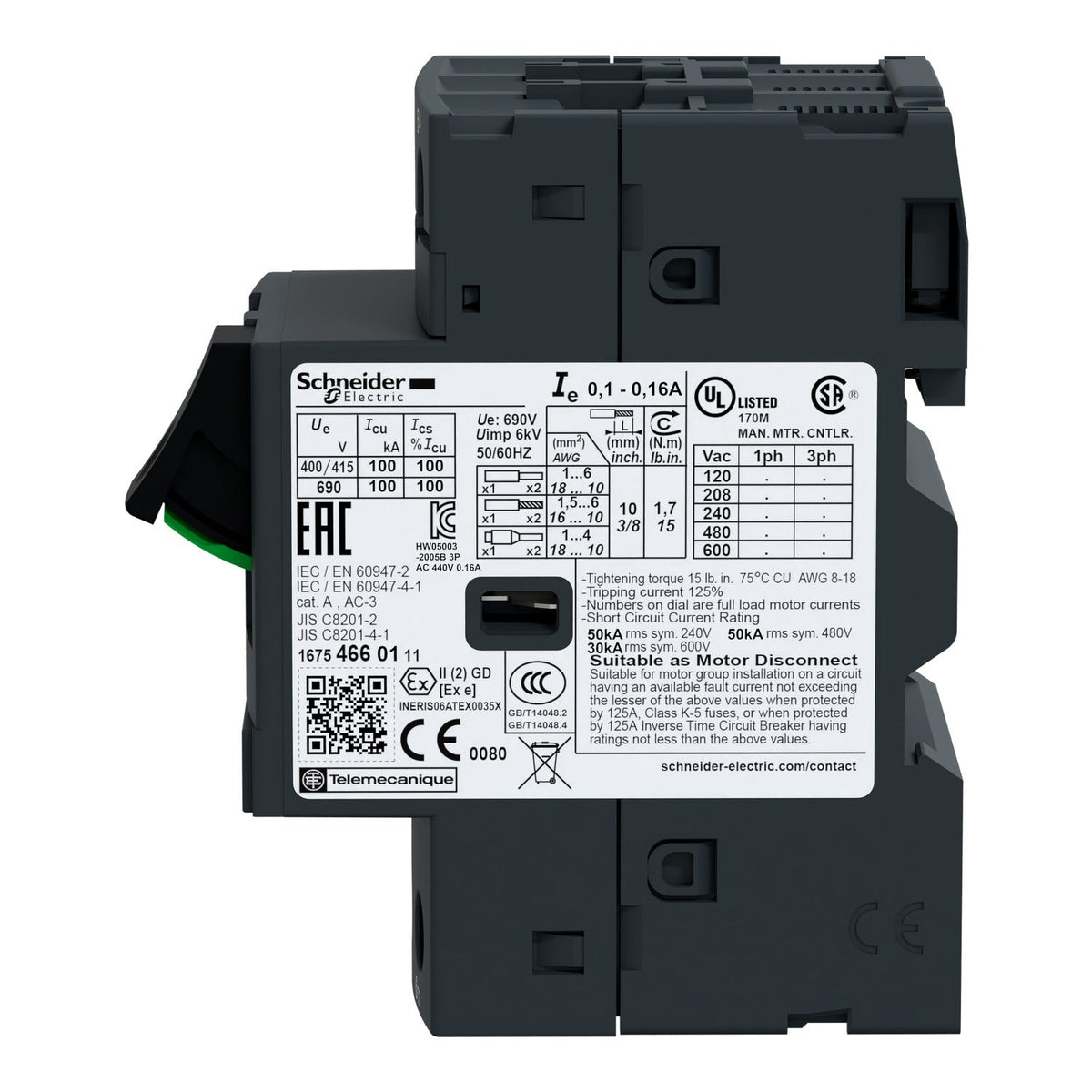 Schneider Electric GV2ME08 TeSys GV2 MPCB | 2.5-4A Thermal-Magnetic Motor Circuit Breaker-vezhoo