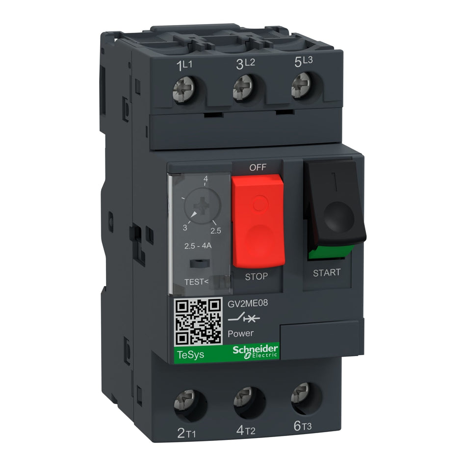 Schneider Electric GV2ME08 TeSys GV2 MPCB | 2.5-4A Thermal-Magnetic Motor Circuit Breaker-vezhoo