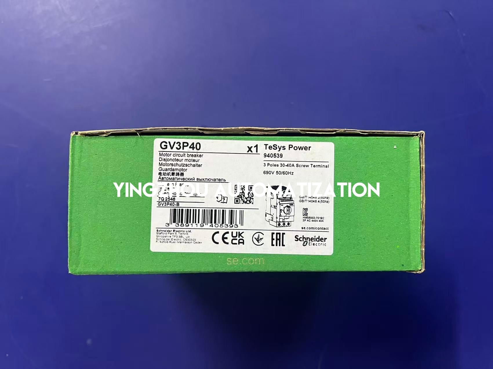Schneider Electric GV3P40 TeSys Deca Motor Circuit Breaker | 30-40A | 3P | Rotary Knob-vezhoo