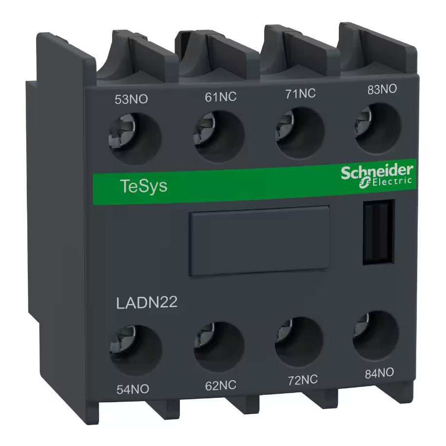Schneider Electric LADN22 TeSys Deca Auxiliary Contact Block | 2NO + 2NC, Front Mount-vezhoo