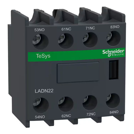 Schneider Electric LADN22 TeSys Deca Auxiliary Contact Block | 2NO + 2NC, Front Mount-vezhoo