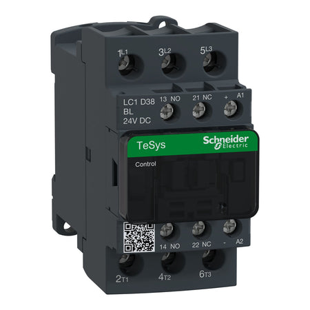 Schneider Electric LC1D38BL TeSys Deca Contactor | 3P, 38A, 24V DC Low Consumption Coil, 18.5kW-vezhoo