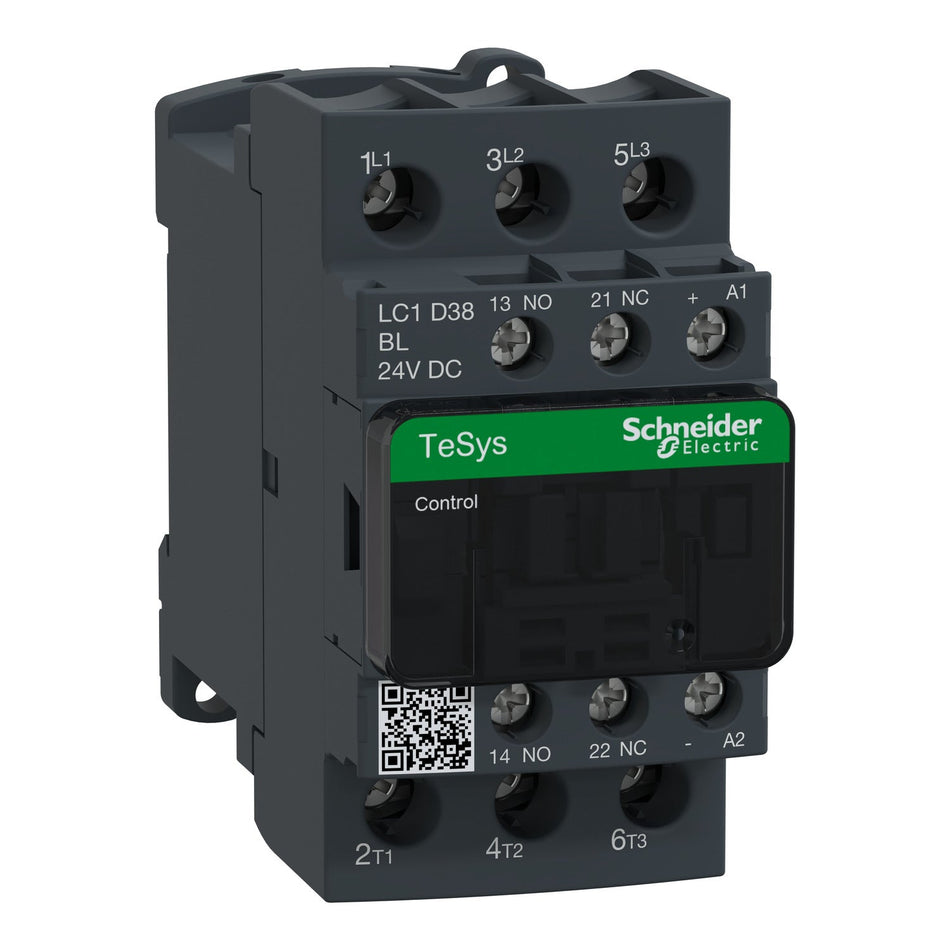 Schneider Electric LC1D38BL TeSys Deca Contactor | 3P, 38A, 24V DC Low Consumption Coil, 18.5kW-vezhoo