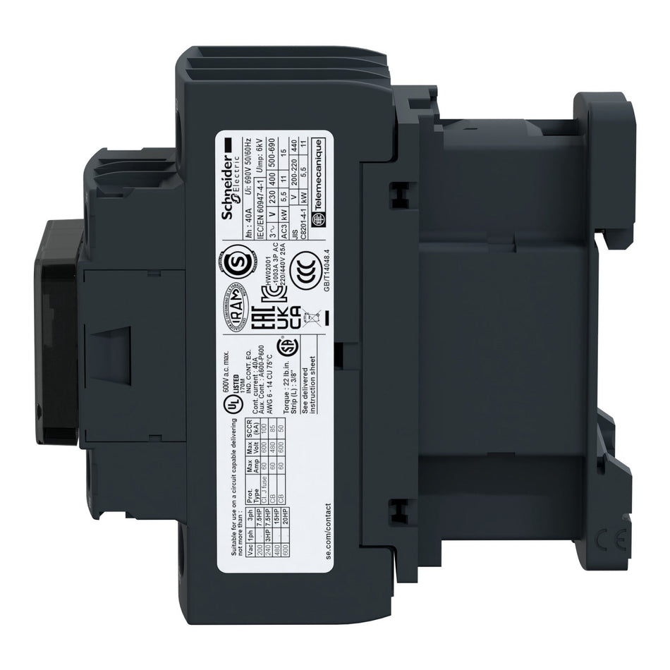 Schneider Electric LC1D38M7 TeSys Deca Contactor | 3P, AC-3 38A, 220V AC Coil, 18.5kW-vezhoo
