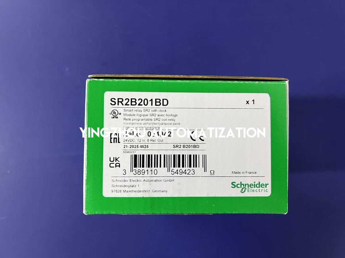 Schneider Electric SR2B201BD Zelio Logic Compact Smart Relay | 20 I/O, 24V DC, with Clock & 6 Analog Inputs-vezhoo
