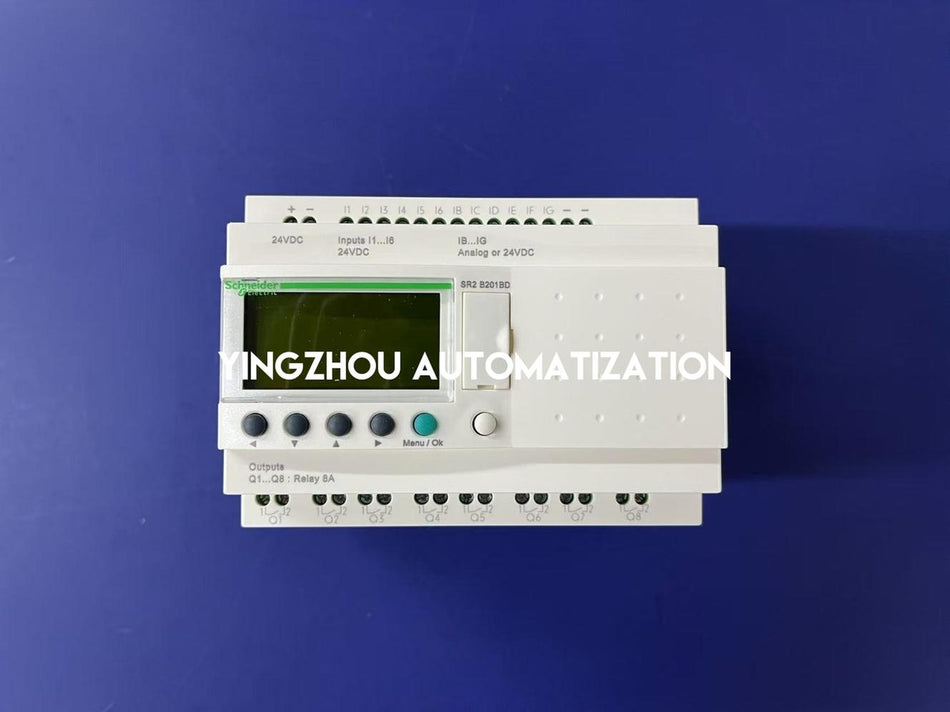 Schneider Electric SR2B201BD Zelio Logic Compact Smart Relay | 20 I/O, 24V DC, with Clock & 6 Analog Inputs-vezhoo