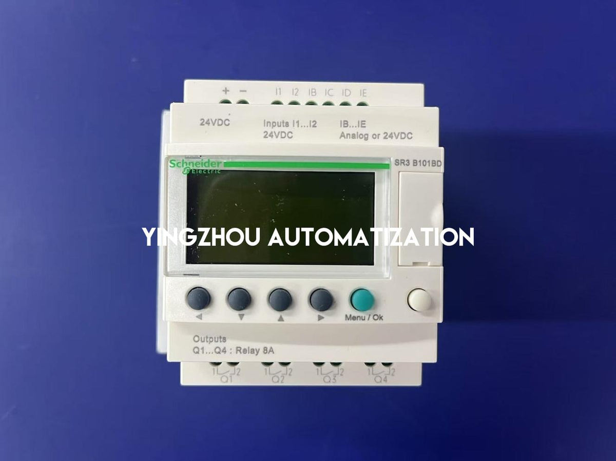 Schneider Electric SR3B101BD Zelio Logic Modular Smart Relay | 10 I/O, 24V DC, with Clock & Display-vezhoo