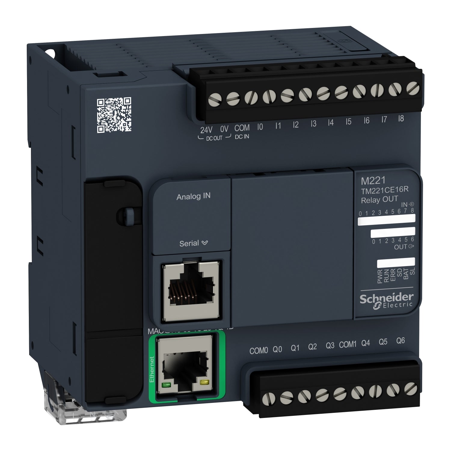 Schneider Electric TM221CE16R Modicon M221 Logic Controller | 16 I/O, Ethernet, 100-240V AC, Relay Output-vezhoo