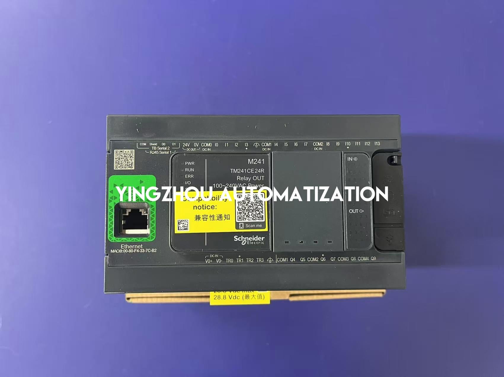 Schneider Electric TM241CE24R Modicon M241 PLC | 24 I/O, 100-240V AC, Relay Outputs, Ethernet-vezhoo