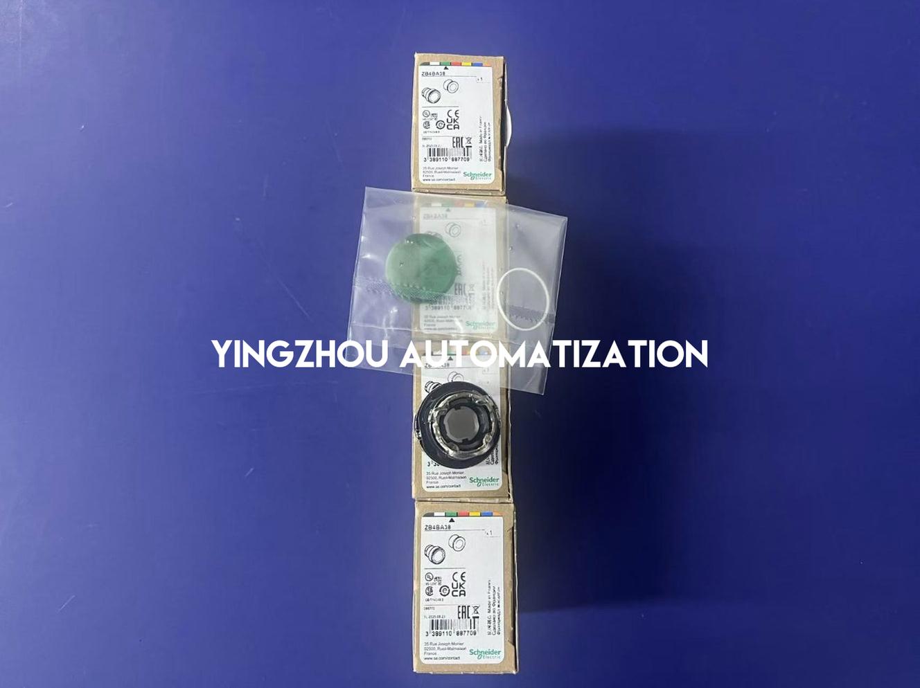 Schneider Electric ZB4BA38 Harmony XB4 Pushbutton Head | 22mm Metal, Green, White Left/Right Arrows-vezhoo