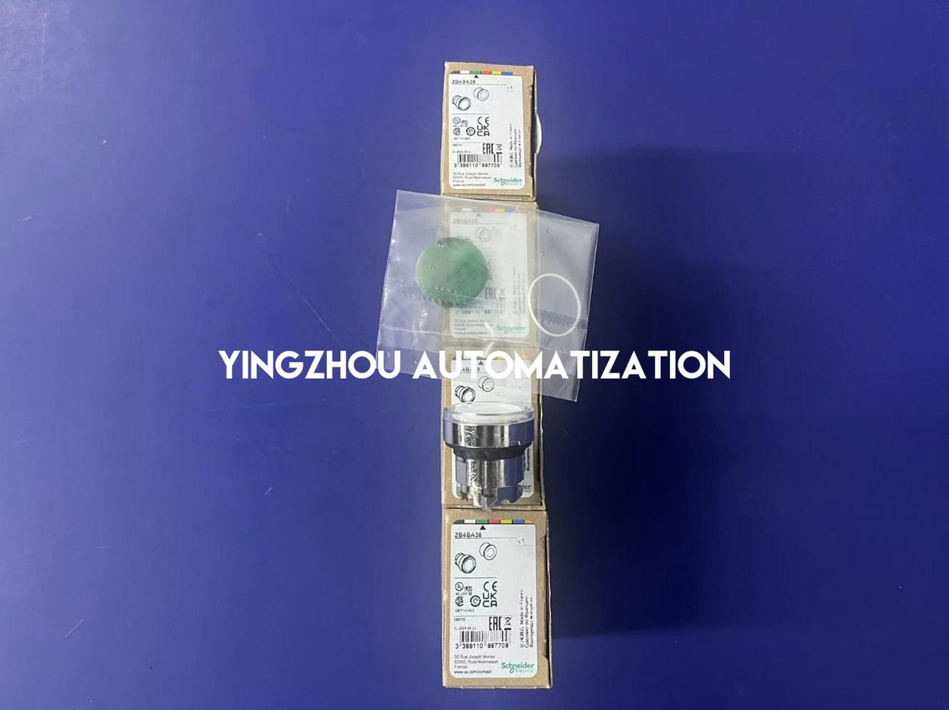 Schneider Electric ZB4BA38 Harmony XB4 Pushbutton Head | 22mm Metal, Green, White Left/Right Arrows-vezhoo
