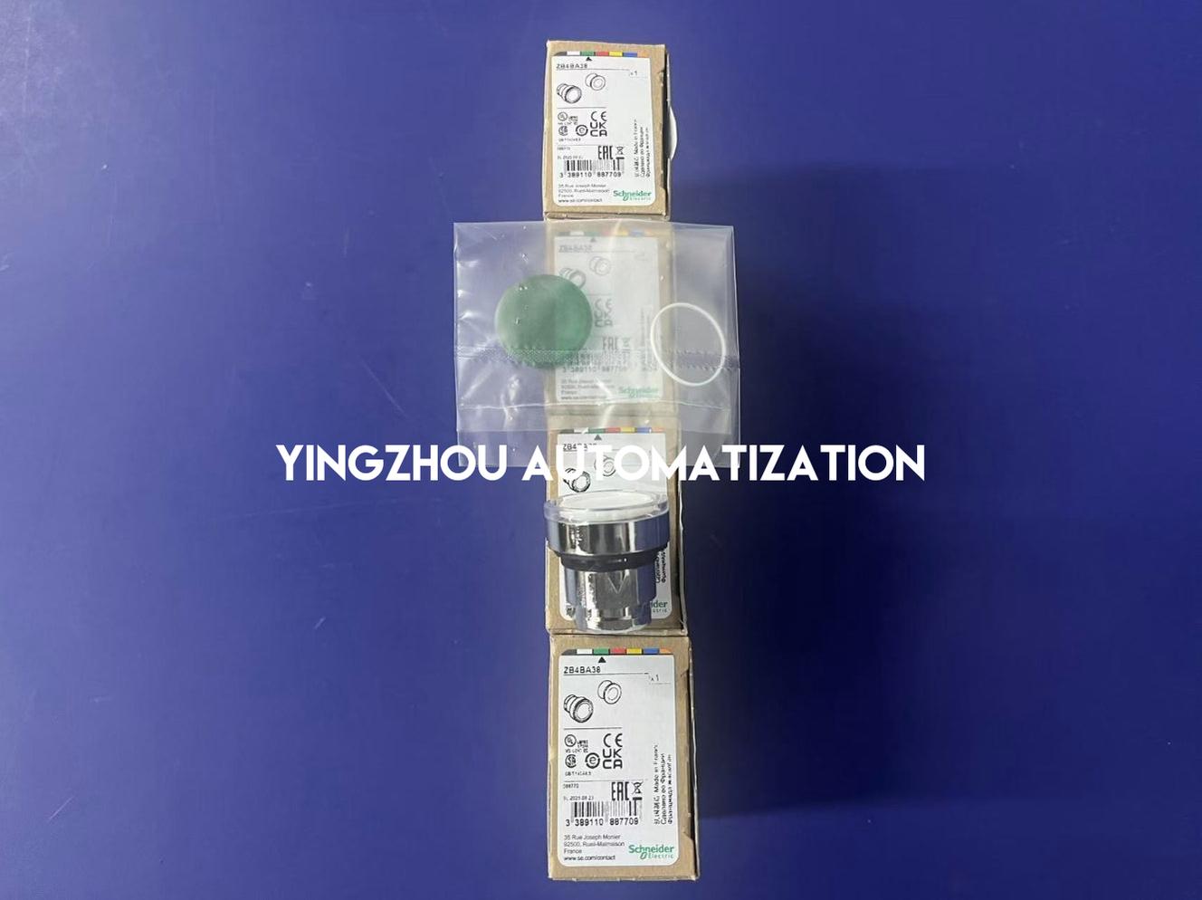 Schneider Electric ZB4BA38 Harmony XB4 Pushbutton Head | 22mm Metal, Green, White Left/Right Arrows-vezhoo