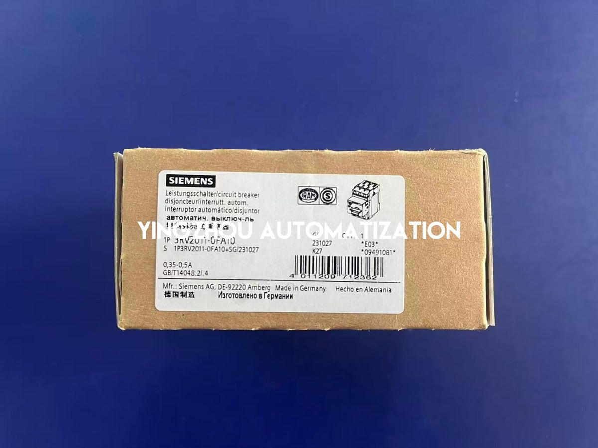 Siemens 3RV2011-0FA10 SIRIUS Motor Starter Protector | 0.35A - 0.5A | Size S00 | Class 10-vezhoo