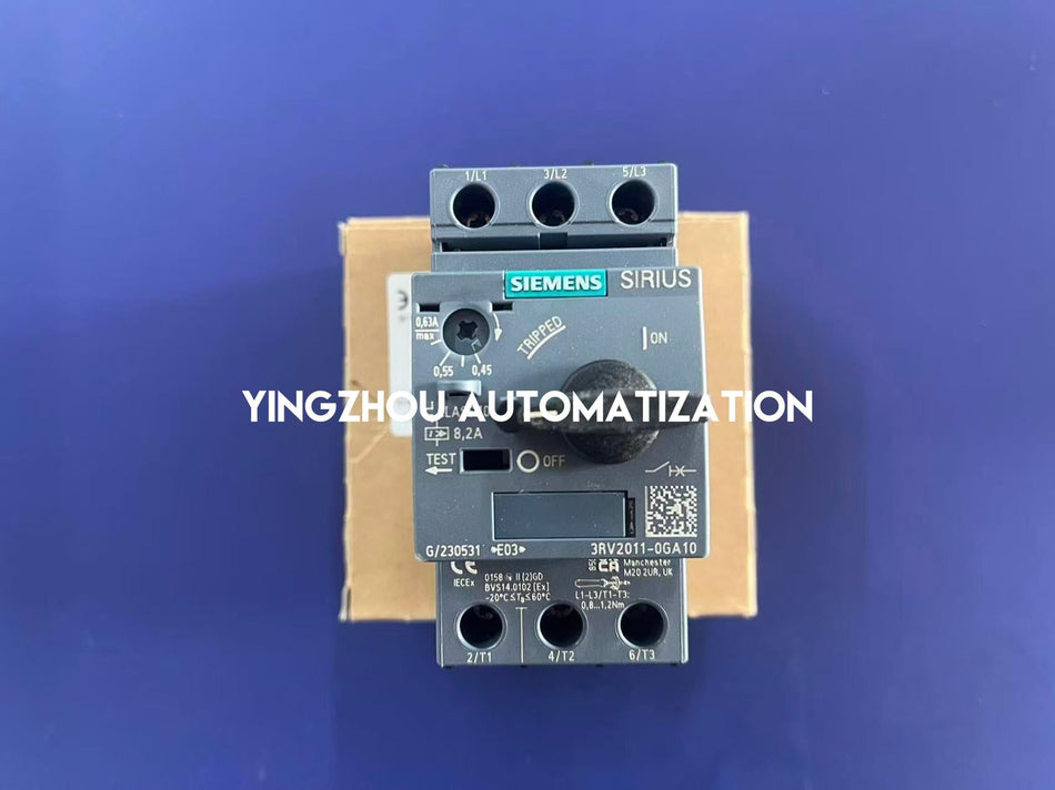 Siemens 3RV2011-0GA10 SIRIUS Motor Starter Protector | 0.45A - 0.63A | Size S00 | Class 10-vezhoo