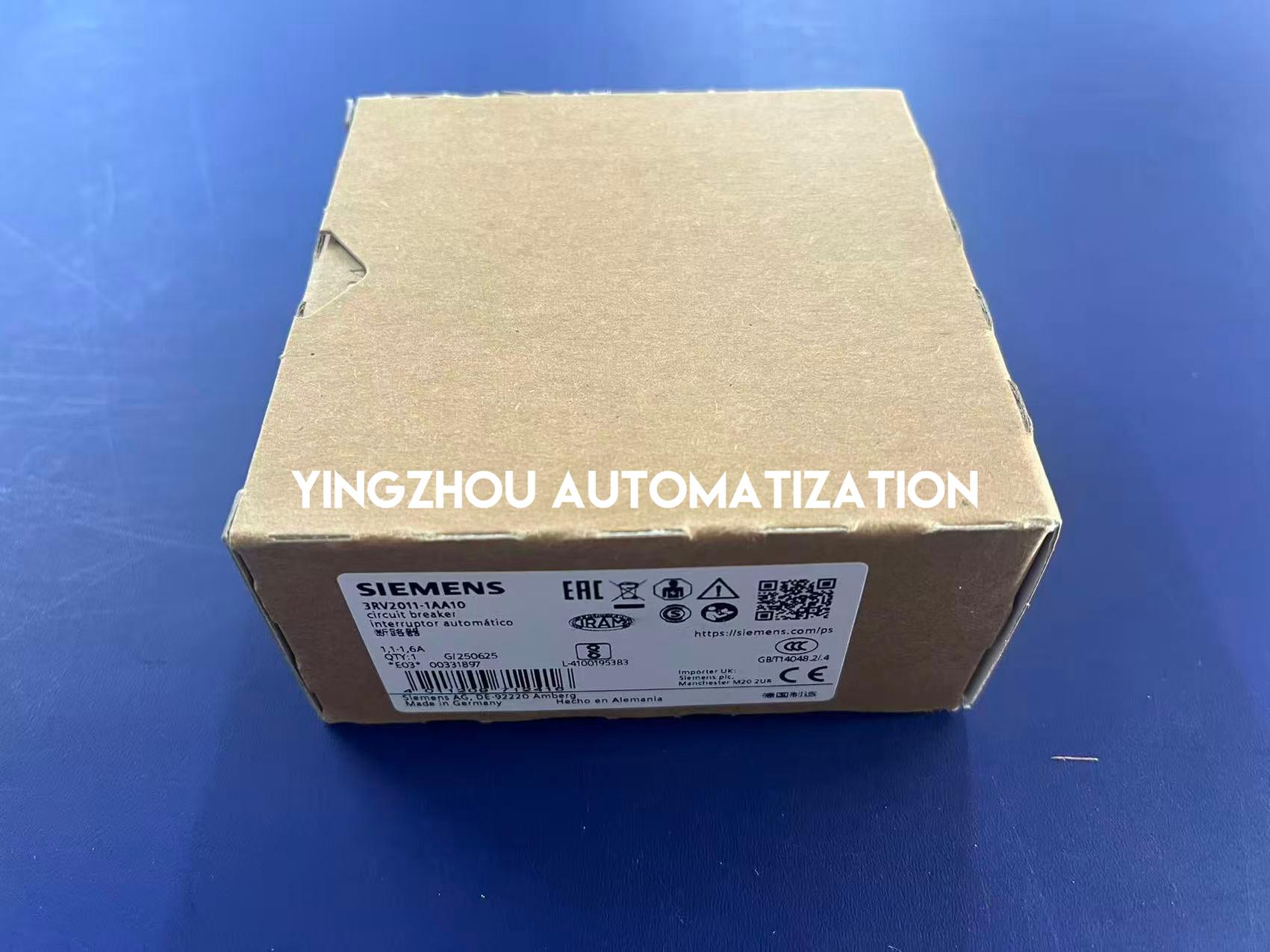 Siemens 3RV2011-1AA10 SIRIUS Motor Starter Protector | 1.1A - 1.6A | Size S00 | Class 10-vezhoo