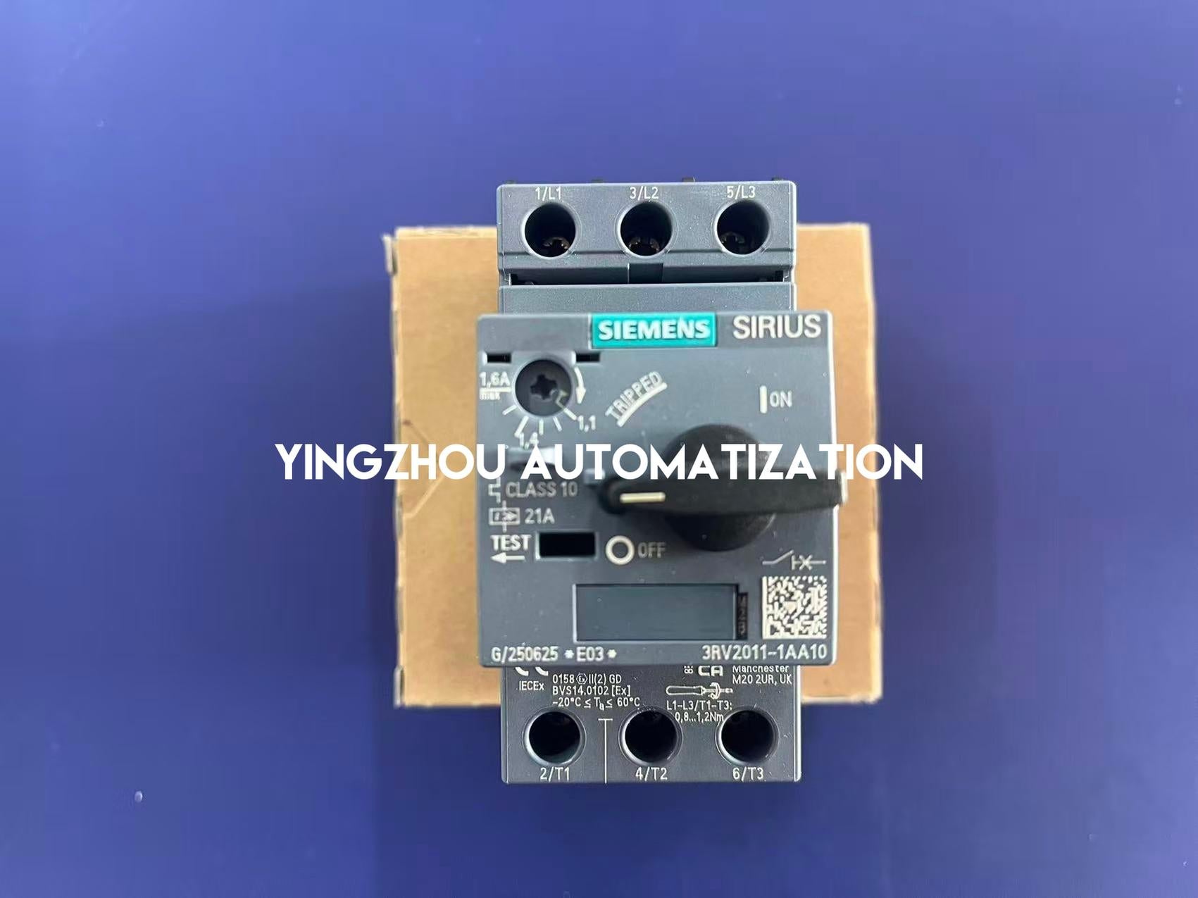 Siemens 3RV2011-1AA10 SIRIUS Motor Starter Protector | 1.1A - 1.6A | Size S00 | Class 10-vezhoo