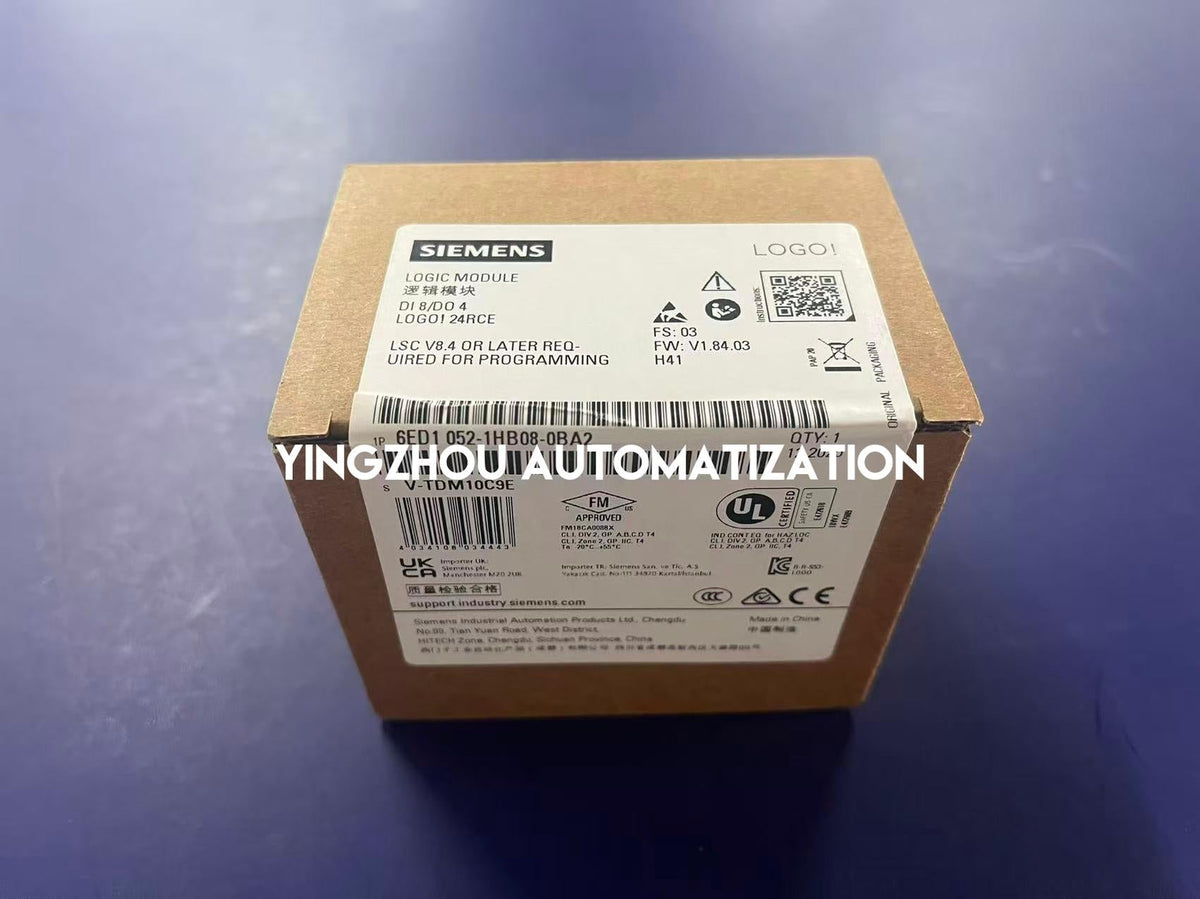 Siemens 6ED1052-1HB08-0BA2 LOGO! 24RCE | Logic Module | 24V AC/DC | 8 DI / 4 DO (Relay)-vezhoo